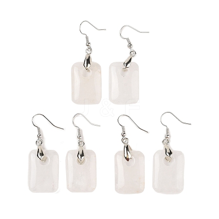 Natutal Quartz Crystal Dangle Earrings EJEW-F343-E06-1