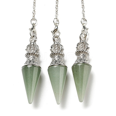 Natural Green Aventurine Pointed Dowsing Pendulums AJEW-P113-01P-05-1