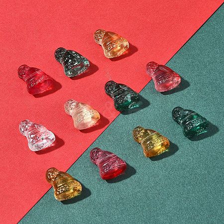 40Pcs Christmas Theme Transparent Glass Beads GLAA-FS0001-87B-1