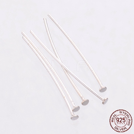 925 Sterling Silver Flat Head Pins STER-K017-20mm-S-03-1