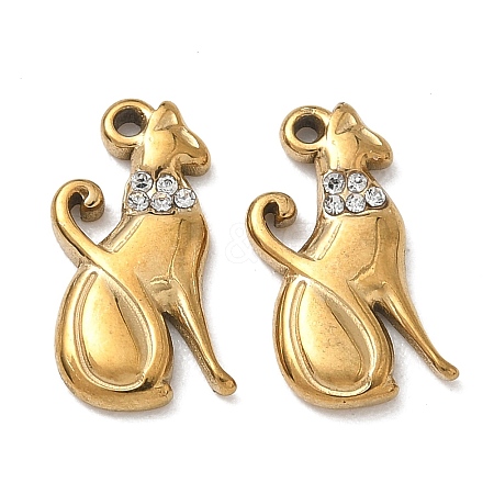 304 Stainless Steel Rhinestone Pendants RB-CBAD60D-04G-1