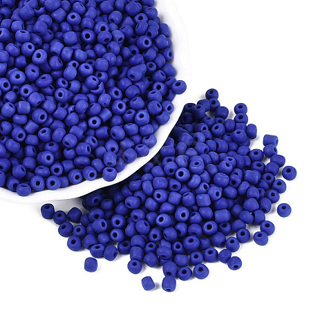 Frosted Opaque 6/0 Glass Seed Beads SEED-R029-4mm-A09-1