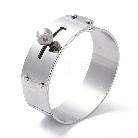 Non-Tarnish Donut 304 Stainless Steel Bangles BJEW-G700-07B-P-1