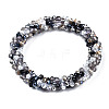 Glass Beaded Crochet Stretch Bracelet BJEW-T016-09-2