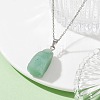 Natural Green Aventurine Nugget Pendant Necklaces NJEW-JN04507-03-2