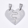 Non-Tarnish 201 Stainless Steel Split Pendants STAS-T048-11-1
