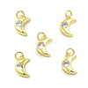 Brass Micro Pave Cubic Zirconia Charms KK-E068-VB230-2