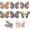 CHGCRAFT 6Pcs 6 Colors Rhinestone Butterfly Badge JEWB-CA0001-16-1