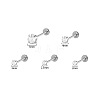 304 Stainless Steel Micro Pave Clear Cubic Zirconia Cartilage Earrings WG9004D-57-1