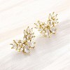 Brass Micro Pave Cubic Zirconia Stud Earrings Findings EJEW-F373-04G-3