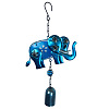 Glass Elephant & Bell Wind Chime ELEP-PW0001-22B-01-1