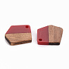 Transparent Resin & Walnut Wood Pendants RESI-S384-003A-A06-3
