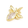 Brass Micro Pave Clear Cubic Zirconia Charms KK-E798-08C-G-2