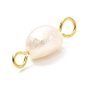 Natural Cultured Freshwater Pearl Beads Links Connectors X1-PALLOY-JF00941-02-3