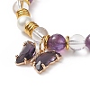Natural Gemstone Round Beads Beaded Bracelets BJEW-JB09052-5