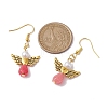 Angel Antique Golden Alloy & Resin Dangle Earrings EJEW-JE05686-05-3