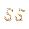 Brass Number Stud Earrings with 925 Sterling Silver Pins for Women LS-EJEW-A077-01E-1