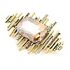 Rectangle Alloy Rhinestone Brooches for Backpack Clothes JEWB-P042-06AG-3