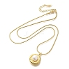 Natural Shell Pearl Pendant Necklace with Ion Plating(IP) 304 Stainless Steel Chains NJEW-K255-19G-4