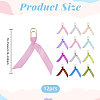 12Pcs Polyester Ribbon Bookmarks AJEW-CA00022-2