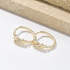 Brass Clear Cubic Zirconia Hoop Earrings EJEW-Q014-14G-4