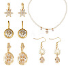 4Pcs 2 Styles Brass Micro Pave Cubic Zirconia & 2Pcs Stainless Steel Rhinestone Pendants Findings Kits FIND-TA0010-18-2