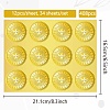 34 Sheets Self Adhesive Gold Foil Embossed Stickers DIY-WH0509-086-2