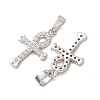 Brass Micro Pave Clear Cubic Zirconia Pendants CU-CBA0D78-01P-2
