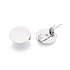 304 Stainless Steel Brooch Cabochon Settings X-STAS-E547-08J-P-1