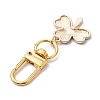 Lucky Clover Alloy Enamel Pendant Decoration HJEW-JM02502-01-4