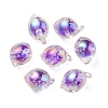 UV Plating Rainbow Iridescent Acrylic Beads OACR-F004-07A-1