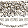 80Pcs Polymer Clay Rhinestone European Large Hole Beads with Silver Color Plated Brass Cores FPDL-LT0001-02E-1