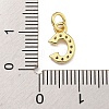 Initial Letter Brass with Cubic Zirconia Charms KK-Q814-26C-G-3
