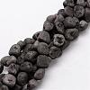 Electroplated Natural Quartz Beads Strands G-K109-03-F-1