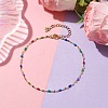 304 Stainless Steel Enamel Link Chains Anklets AJEW-AN00588-01-2