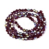 AB Color Plated Transparent Glass Beads Strands GLAA-G127-01J-3