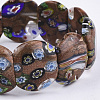 Handmade Synthetic Goldstone & Millefiori Lampwork Stretch Bracelets BJEW-S039-07-4