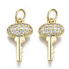 Brass Micro Pave Clear Cubic Zirconia Pendants ZIRC-N039-091-NF-1