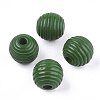 Painted Natural Wood Beehive Beads WOOD-S049-04A-04-1