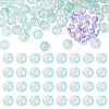 100Pcs Crackle Transparent Glass UV Reactive Beads GLAA-TA0004-28B-1