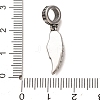316 Surgical Stainless Steel & Rhinestone European Dangle Charms SA-CBA7555-16AS-02-3