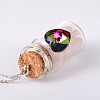 Glass Bottle Pendant Necklaces NJEW-JN01329-4