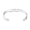 Non-Tarnish 304 Stainless Steel Textured Open Cuff Bangles for Women LS-STAS-B068-02P-3