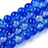 Transparent Crackle Baking Paint Glass Beads X1-DGLA-T003-01B-03-1