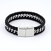 Unisex Braided Leather Cord Bracelets BJEW-F119-23-1