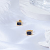 1 Pair Square Alloy Enamel Stud Earrings EJEW-LP0010-01-3