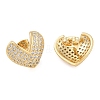 Brass Pave Clear Cubic Zirconia Stud Earrings for Women EJEW-S225-09G-03-2