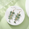 Natural Green Aventurine Chips Dangle Earrings EJEW-JE05266-05-3