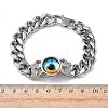 Eye 201/304 Stainless Steel Link Bracelets BJEW-F522-02P-03-5