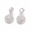 Brass Micro Pave Cubic Zirconia European Dangle Charms ZIRC-E163-19P-2
